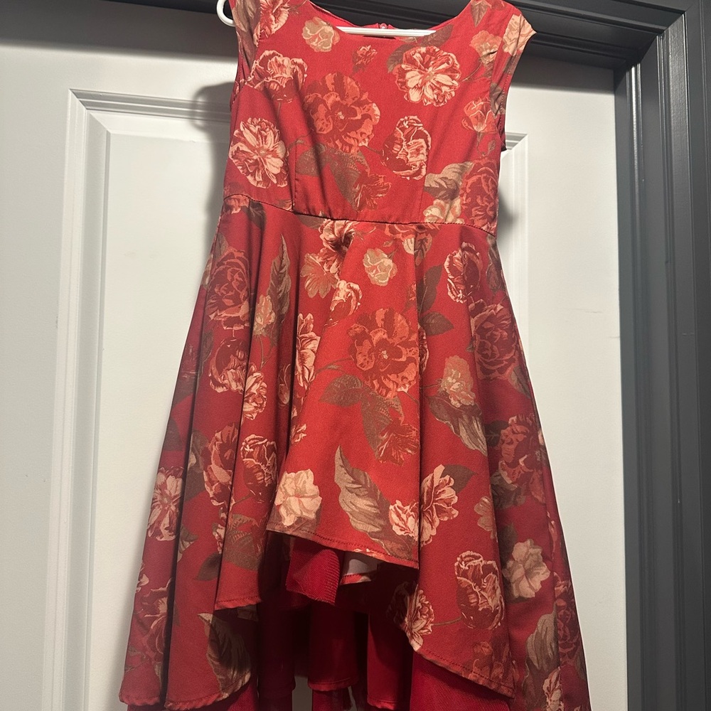 Joyfolie Elegant Red Floral Dress